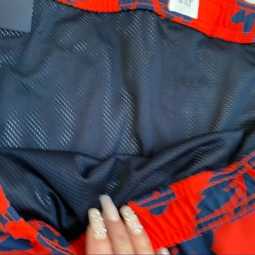 NEW GAP red blue floral  swim trunks XXL